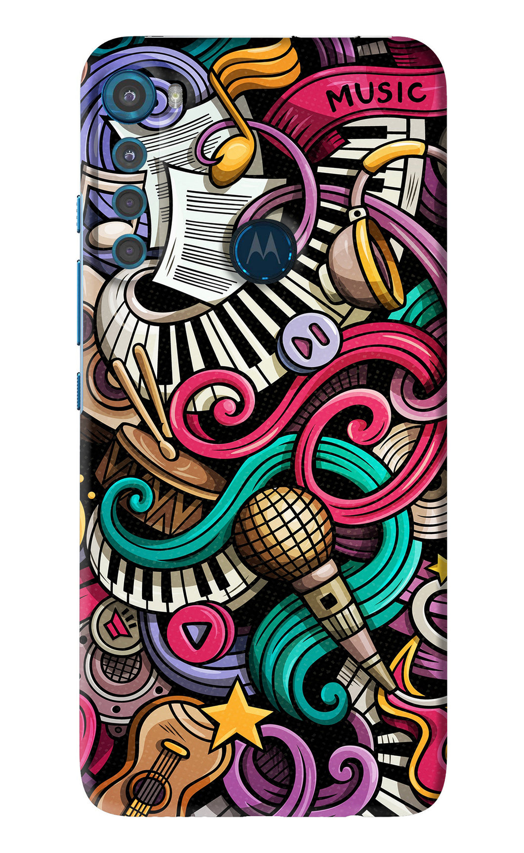 Music Abstract Motorola Moto One Fusion Plus Back Skin Wrap