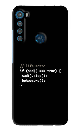 Life Motto Code Motorola Moto One Fusion Plus Back Skin Wrap