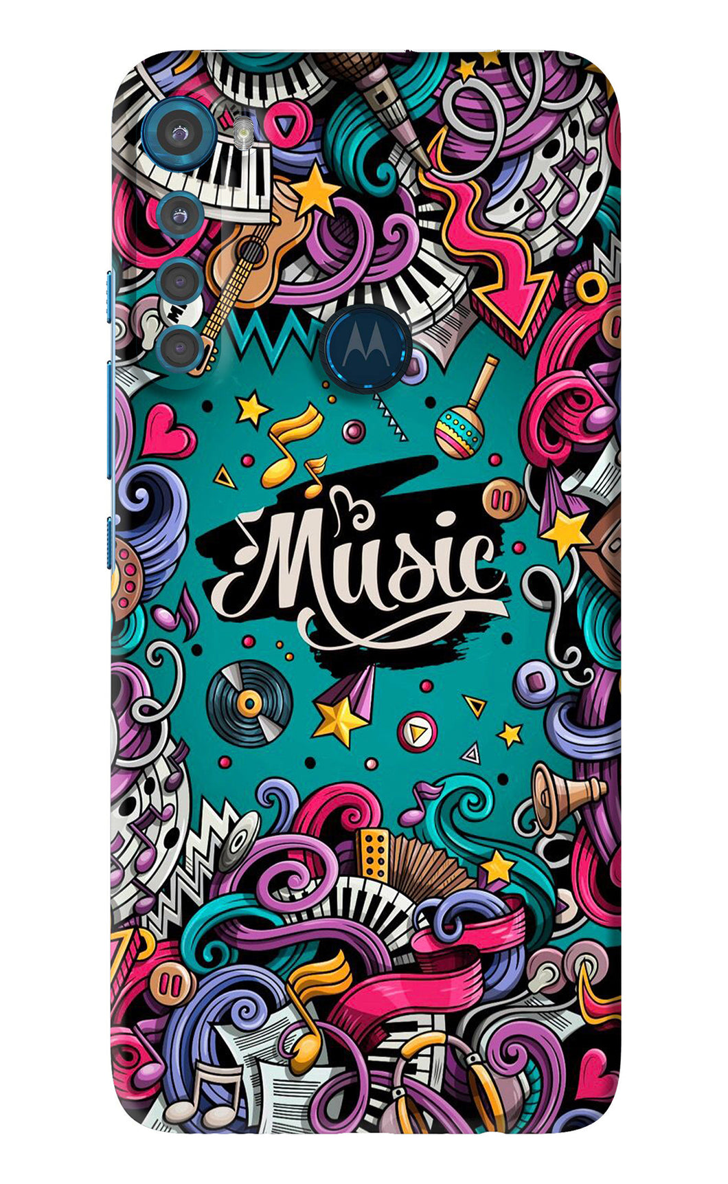 Music Graffiti Motorola Moto One Fusion Plus Back Skin Wrap