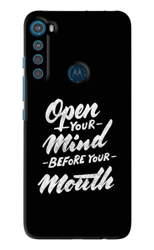 Open Your Mind Before Your Mouth Motorola Moto One Fusion Plus Back Skin Wrap