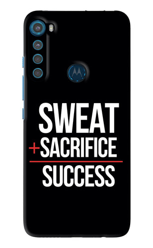 Sweat Sacrifice Success Motorola Moto One Fusion Plus Back Skin Wrap