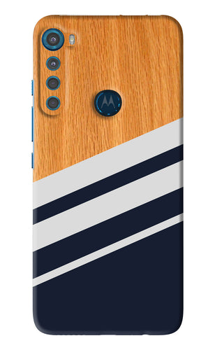 Black And White Wooden Motorola Moto One Fusion Plus Back Skin Wrap