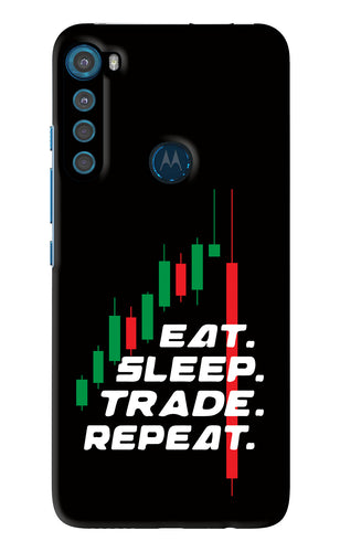 Eat Sleep Trade Repeat Motorola Moto One Fusion Plus Back Skin Wrap