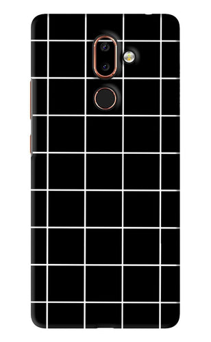 White Grid Nokia 7 Plus Back Skin Wrap
