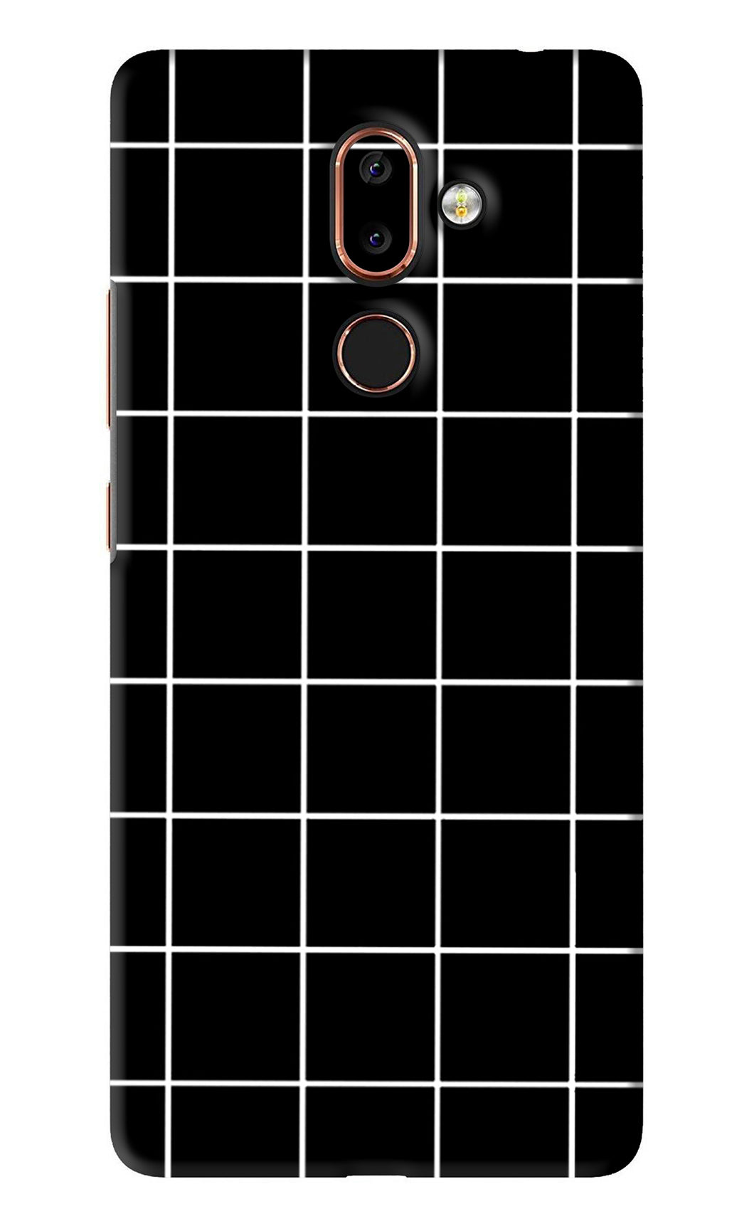 White Grid Nokia 7 Plus Back Skin Wrap