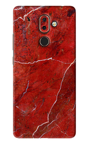Red Marble Design Nokia 7 Plus Back Skin Wrap