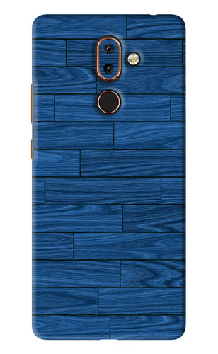 Blue Wooden Texture Nokia 7 Plus Back Skin Wrap