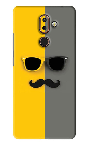 Sunglasses with Mustache Nokia 7 Plus Back Skin Wrap