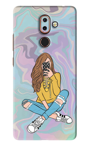 Selfie Girl Nokia 7 Plus Back Skin Wrap