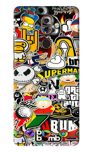 Sticker Bomb Nokia 7 Plus Back Skin Wrap