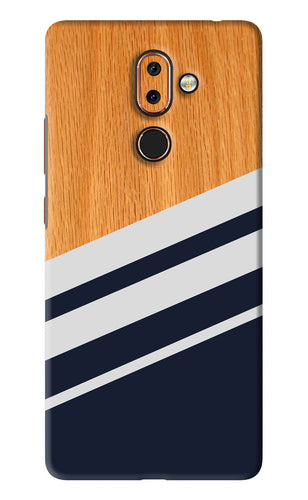 Black And White Wooden Nokia 7 Plus Back Skin Wrap