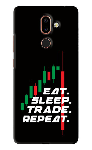 Eat Sleep Trade Repeat Nokia 7 Plus Back Skin Wrap