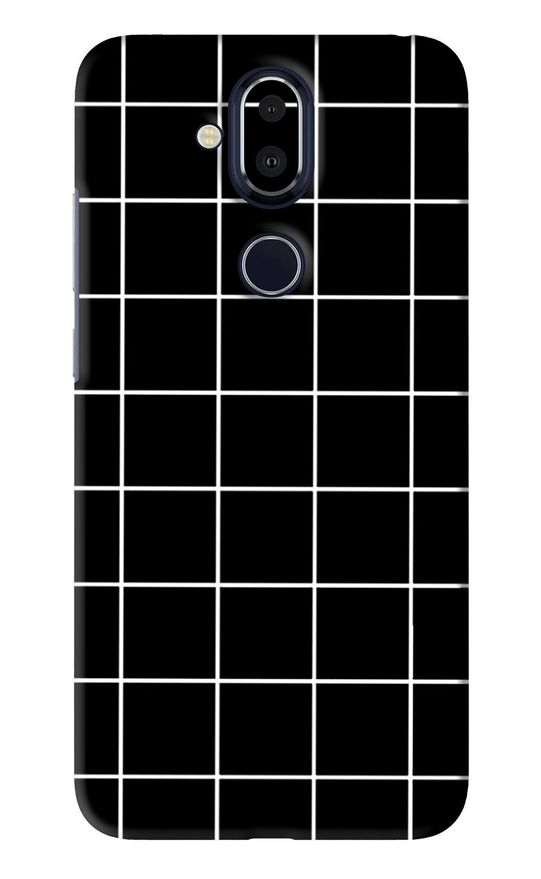 White Grid Nokia 8 Back Skin Wrap