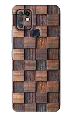 Wooden Cube Design Infinix Hot 10 - No Sides Back Skin Wrap