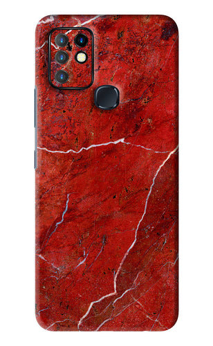 Red Marble Design Infinix Hot 10 - No Sides Back Skin Wrap