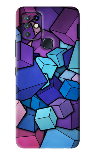 Cubic Abstract Infinix Hot 10 - No Sides Back Skin Wrap