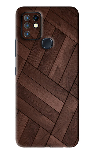 Wooden Texture Design Infinix Hot 10 - No Sides Back Skin Wrap