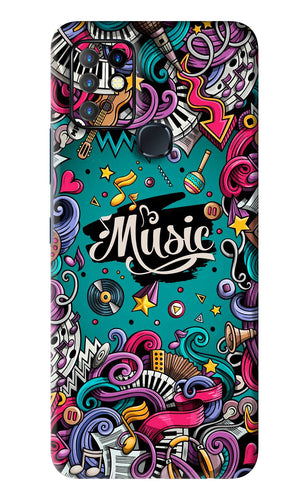 Music Graffiti Infinix Hot 10 - No Sides Back Skin Wrap