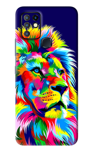 Vector Art Lion Infinix Hot 10 - No Sides Back Skin Wrap