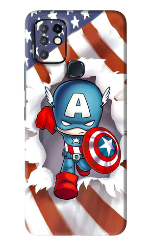 Captain America Infinix Hot 10 - No Sides Back Skin Wrap