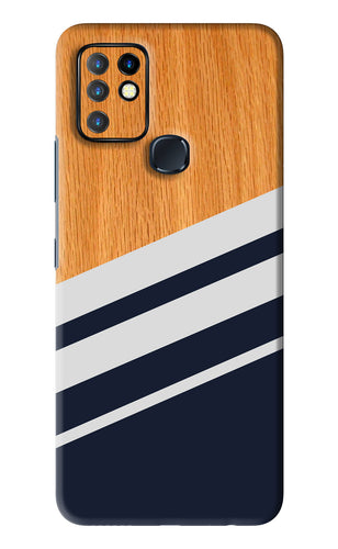 Black And White Wooden Infinix Hot 10 - No Sides Back Skin Wrap