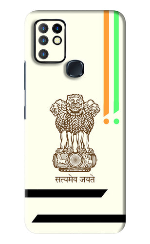 Satyamev Jayate Brown Logo Infinix Hot 10 - No Sides Back Skin Wrap