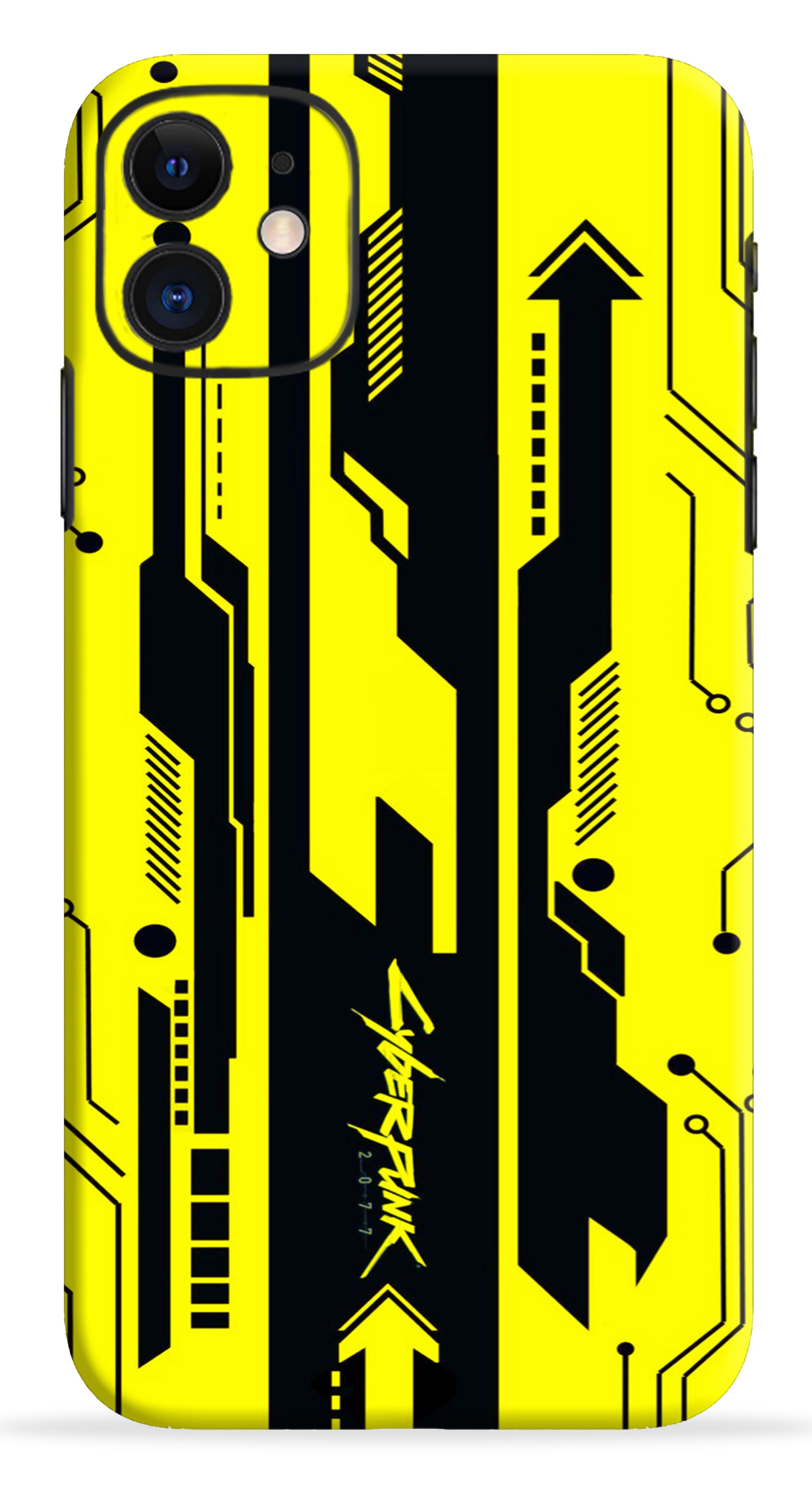 Cyberpunk Yellow And Black Mobile Skin Wrap