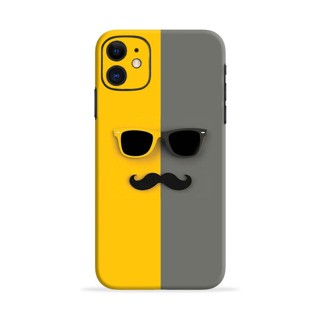 Sunglasses with Mustache Samsung Galaxy C7 Back Skin Wrap