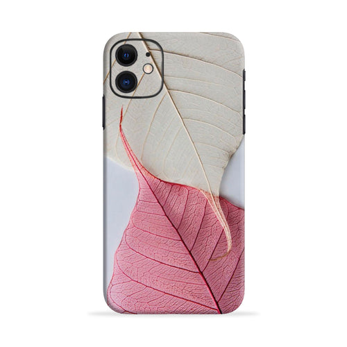 White Pink Leaf Samsung Galaxy M42 Back Skin Wrap